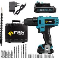 Sturdy Power Tools 32 Volt 5.0 Amper Çift Akülü 24 Parça Şarjlı Vidalama Matkap
