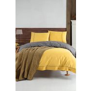 Stylish Ecosse Sarı Tek Kişilik Nevresim Takımı+Battaniye Seti