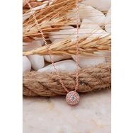 Sümer Telkari 7708 Elmas Montürlü 7 mm Rose Gümüş Kolye