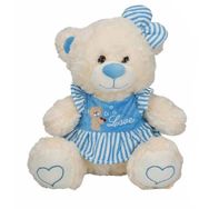 Sunman 8334 Oturan Çizgili Elbiseli Peluş Ayı 40 cm Peluş Oyuncak