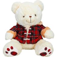 Sunman Krem Ekose Elbiseli Ayı 45 cm Peluş Oyuncak