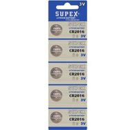 Supex CR-2016 3V 2016 Lityum 5'li Pil Düğme