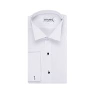 Süvari 19399 Beyaz Ata Yaka Slim Fit Beyaz Düğmeli Erkek Gömlek