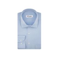 Süvari GM2025000198 Klasik Yaka Regular Fit Armürlü Mavi Erkek Gömlek
