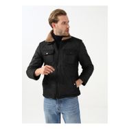 Süvari MN2008700287 Siyah Mono Yaka Slim Fit Kapitone Siyah Erkek Mont