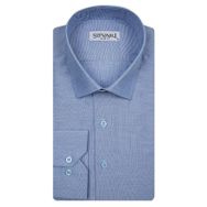 Süvari Slim Fit Koyu Mavi Düz Erkek Gömlek
