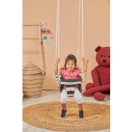 Svava Plus Ahşap Bebek Salıncak, Tavana Asılan Çocuk Salıncağı Siyah & Beyaz