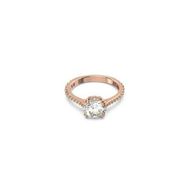 Swarovski 5642645 58 Constella Round Pave Princess Cut Beyaz Pembe Altın Rengi Kaplama Yüzük