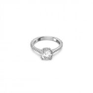 Swarovski 5645254 60 Constella Round Pave Princess Cut Beyaz Rodyum Kaplama Yüzük