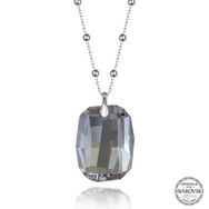 Swarovski 925 Ayar Crystal Taşlı Zincir Baget Kadın Gümüş Kolye