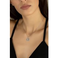 Swarovski Dümen Temalı 925 Ayar Gümüş Kolye