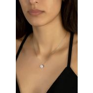 Swarovski Pırlanta Modeli 0.74 Karat Sıvama Tektaş 925 Ayar Gümüş Kolye