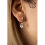 Swarovski Taşlı Damla Model Rose Kaplama Gümüş Zirconia Küpe