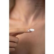 Swarovski Taşlı Damla Model Rose Kaplama Zirconia Gümüş Kolye
