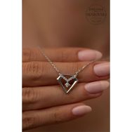 Swarovski Taşlı Elmas Modeli Zirconia Gümüş Kolye