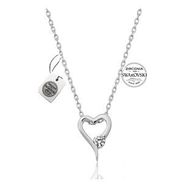 Swarovski Taşlı Kalpli 925 Ayar Gümüş Kolye