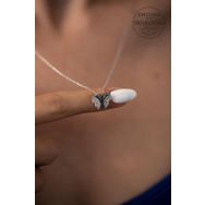Swarovski Taşlı Kelebek Model 925 Ayar Gümüş Kolye