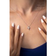 Swarovski Taşlı Kutup Yıldızı Model 925 Ayar Gümüş Kolye