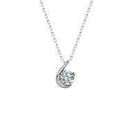 Swarovski Taşlı Tek Taş Taç 925 Ayar Gümüş Kolye