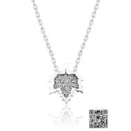 Swarovski Taşlı Yaprak Yıldız Rodyum Kaplama 925 Ayar Gümüş Kolye