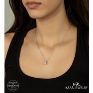 Swarovski Tek Taş 24 925 Ayar Gümüş Kolye