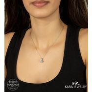 Swarovski Tek Taş 25 925 Ayar Gümüş Kolye