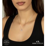 Swarovski Tek Taş 40 925 Ayar Gümüş Kolye