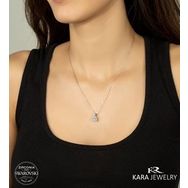 Swarovski Tek Taş 5 925 Ayar Gümüş Kolye