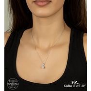 Swarovski Tek Taş 7 925 Ayar Gümüş Kolye