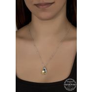 Swarovski Union Crystal Kadın 22 mm Top Zincirli Damla Gümüş Kolye