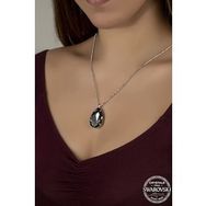 Swarovski Union Crystal Kadın Black Diamond Damla Gümüş Kolye