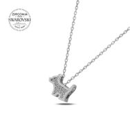 Swarovski Zirconia Taşlı Köpek 925 Ayar Gümüş Kolye