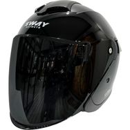 Sway 655 Yarım Mat Siyah Beyaz Kask