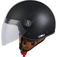 Sway 701 Siyah Deri Yarım Kask