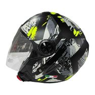 Sway 715 Poıson Black Grey Yellow Siyah Gri Yeşil Yarım Kask