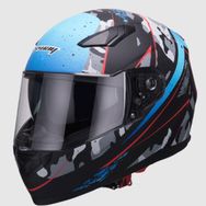 Sway 816 Full Face Siyah Mavi Motosiklet Kaskı