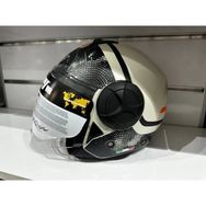 Sway SW-737 Mat Krem Siyah Çenesiz Güneş Gözlüklü Kask