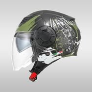 Sway SW-766 Geko Siyah Sarı Çenesiz Güneş Gözlüklü Kask