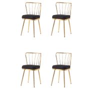 Sweet Home 4 Adet Güneş Gold Metal Ayak Mutfak Salon Yemek Odası Sandalyesi