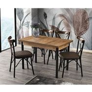 Sweet Home 70x110 cm Smart Açılır Diş Budak Masa - 4 Adet Çapraz Sandalye Takımı