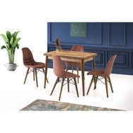 Sweet Home Açılır 60x100 Mini Silva Diş Budak Masa +4 Adet Defne Sandalye Takım