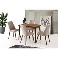 Sweet Home Açılır 60x100 Mini Silva Diş Budak Masa +4 Adet Sude Sandalye Takım
