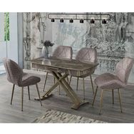 Sweet Home Milano 70x120 cm Açılır MDF X Ayak Elvira Masa + 6 Adet Vera Sandalye Takımı
