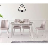Sweet Home Silva Calcutta Açılır Metal Ayak Masa ve 4 Adet Sude Sandalye Takımı
