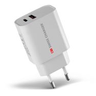 Swiss Charger SCH-40029 20 w Type-C ve Usb 2 Çıkışlı Hızlı Şarj Adaptörü