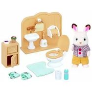 Sylvanian Families 5015 Kahverengi Kulaklı Tavşan Erkek Kardeş ve Tuvalet