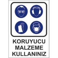Sym STW002 Koruyucu Malzeme Kullanınız Uyarı Levhası