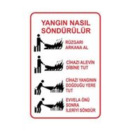 Sym STW004 Yangın Nasıl Söndürülür Uyarı Levhası