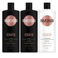 Syoss Keratin Kuru ve Cansız Saçlar İçin 2X500 ml Şampuan+500 ml Saç Kremi Seti