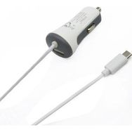 Syrox C26 Araç Şarj Aleti 3.4A Sabit Micro USB Kablo ve Beyaz USB Port